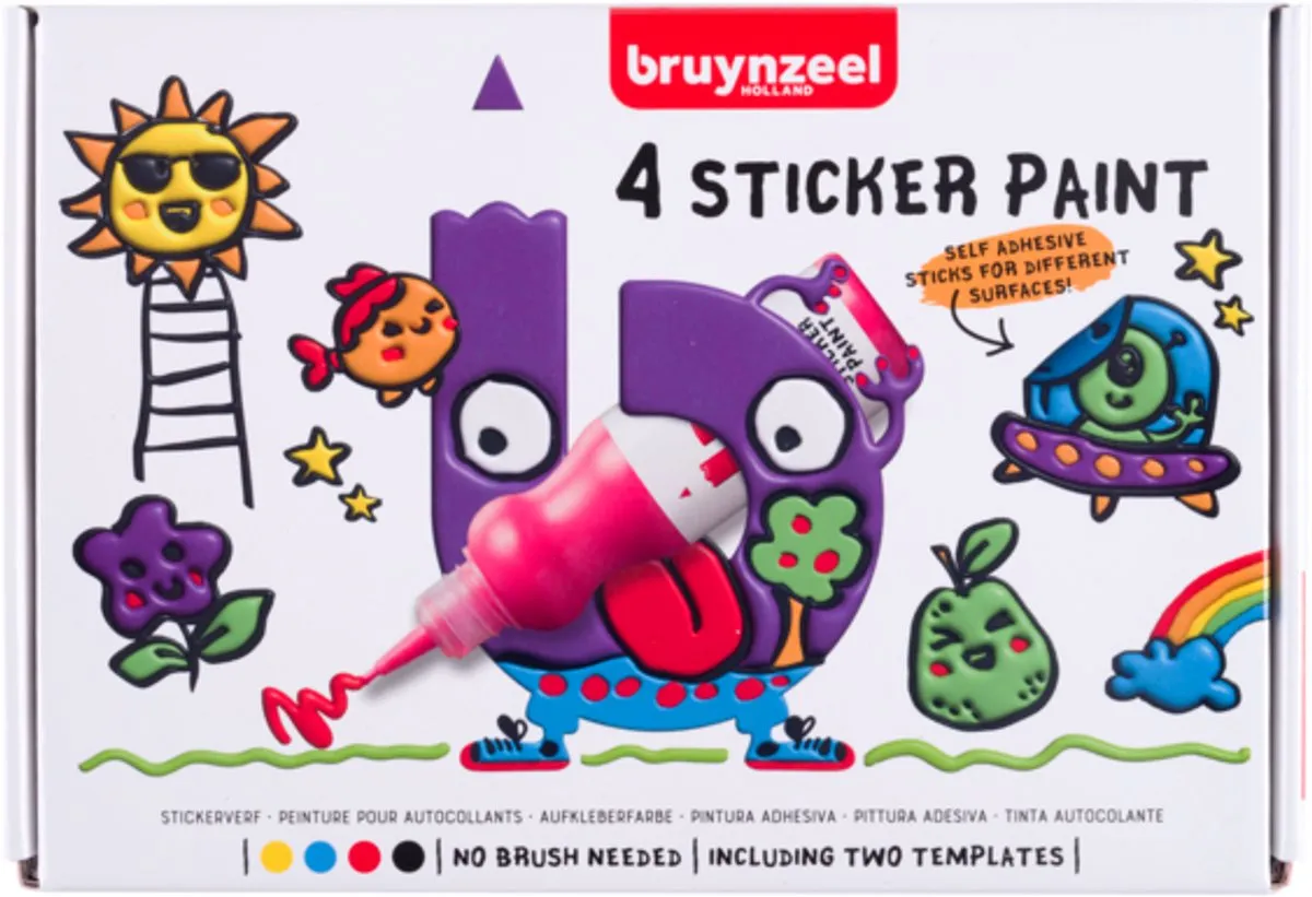 Bruynzeel Stickerverfset 4 Kleuren