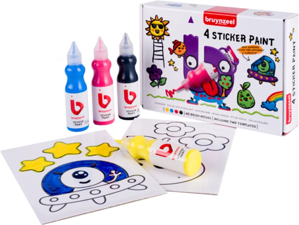 Bruynzeel Stickerverfset 4 Kleuren - Assorti