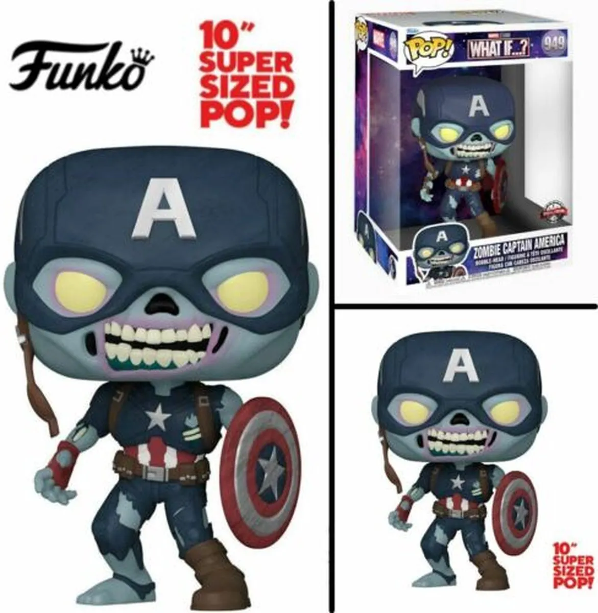 Funko Pop! Marvel What If...? Zombie Captain America 58449 - Veelkleurig - afbeelding 4 van 5