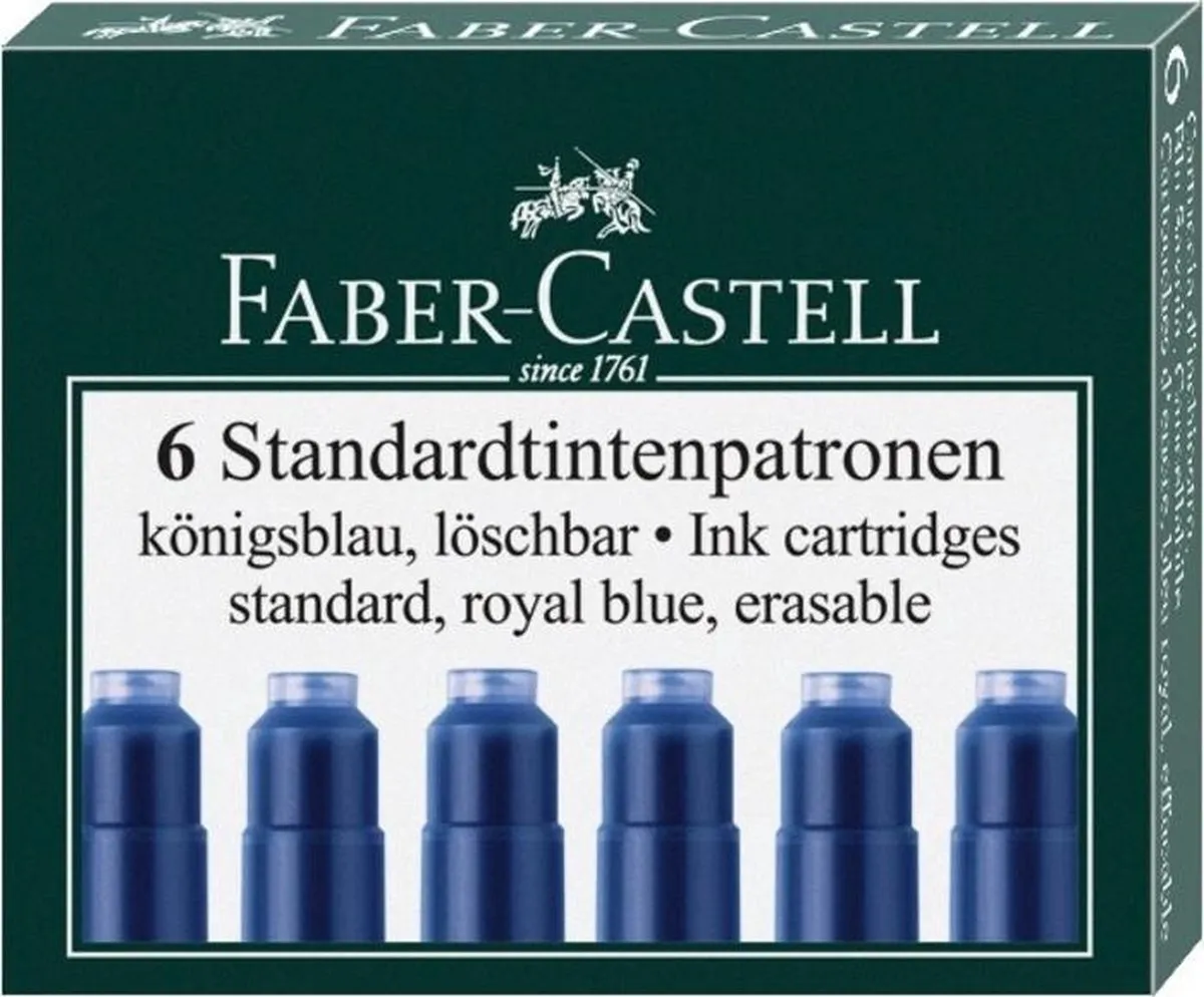 Faber-Castell FC-185506 Inktpatronen Vulpen - Blauw - 6 Stuks