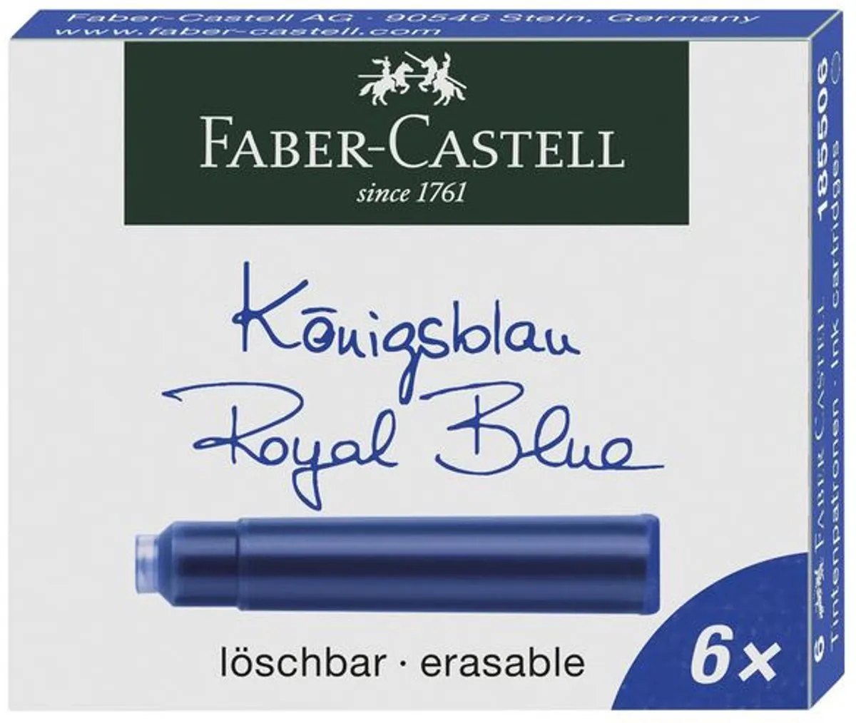 Faber-Castell FC-185506 Inktpatronen Vulpen - Blauw - 6 Stuks