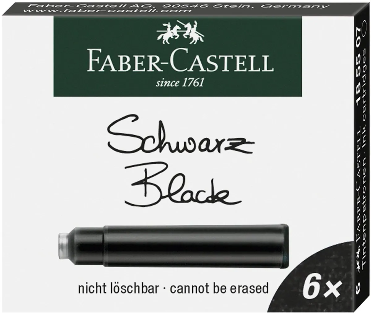 Faber-Castell FC-185506 Inktpatronen Vulpen - Blauw - 6 Stuks