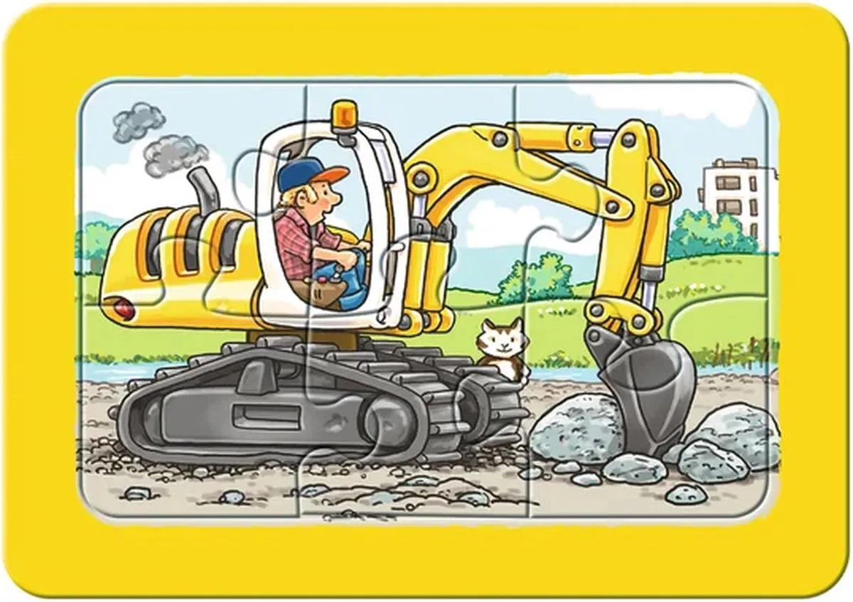 Ravensburger My First Graafmachine Tractor Kiepauto Puzzels - 3x6 Stuks