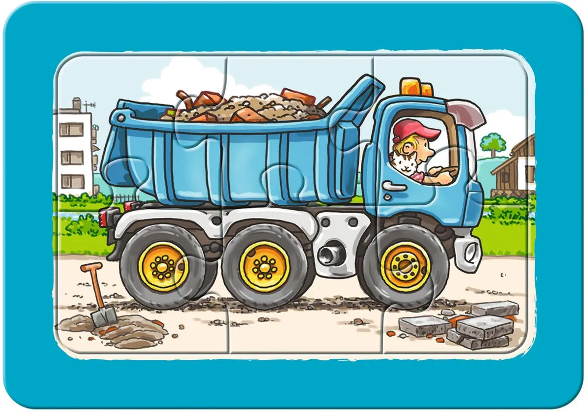 Ravensburger My First Graafmachine Tractor Kiepauto Puzzels - 3x6 Stuks