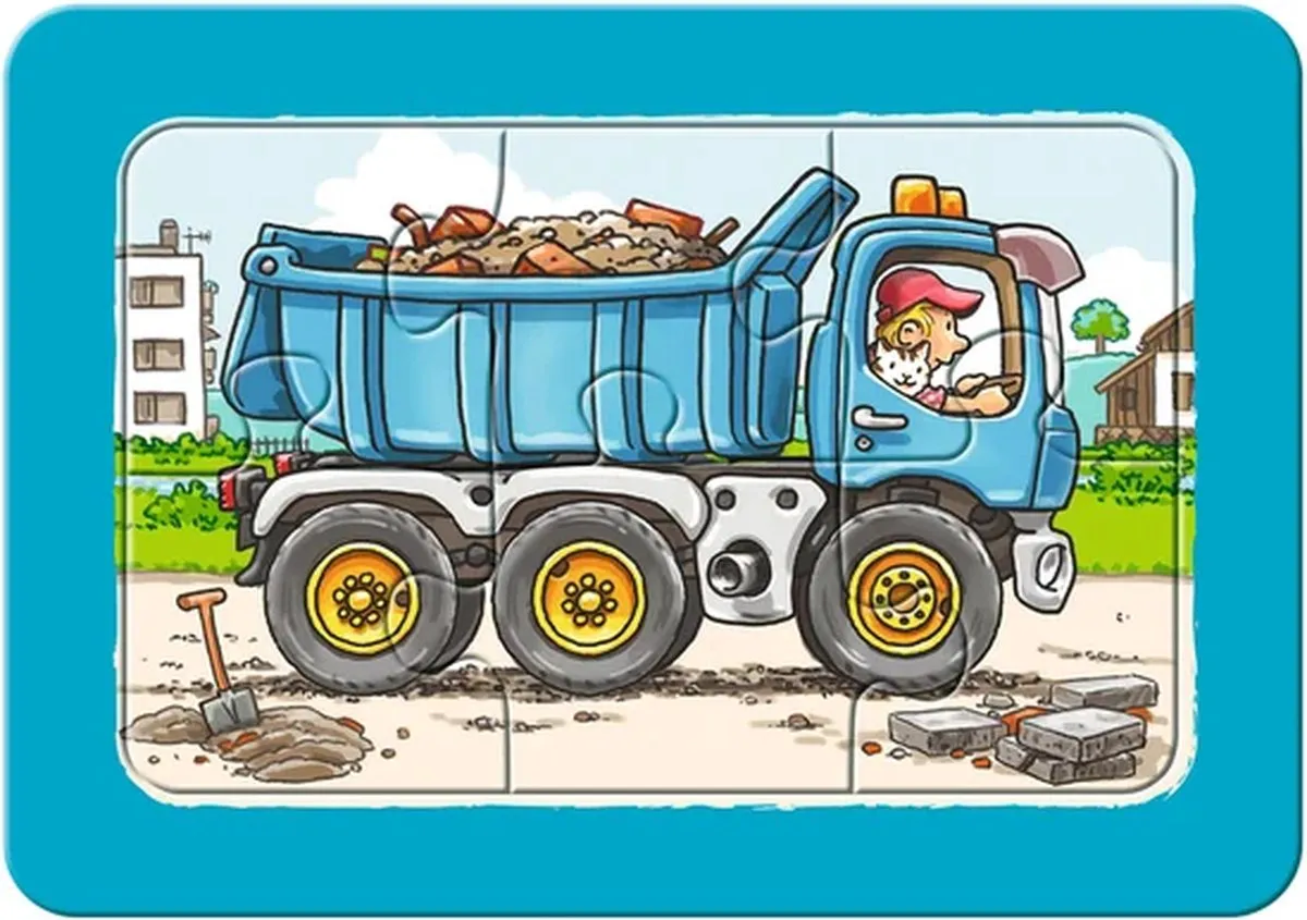 Ravensburger My First Graafmachine Tractor Kiepauto Puzzels - 3x6 Stuks - afbeelding 6 van 6