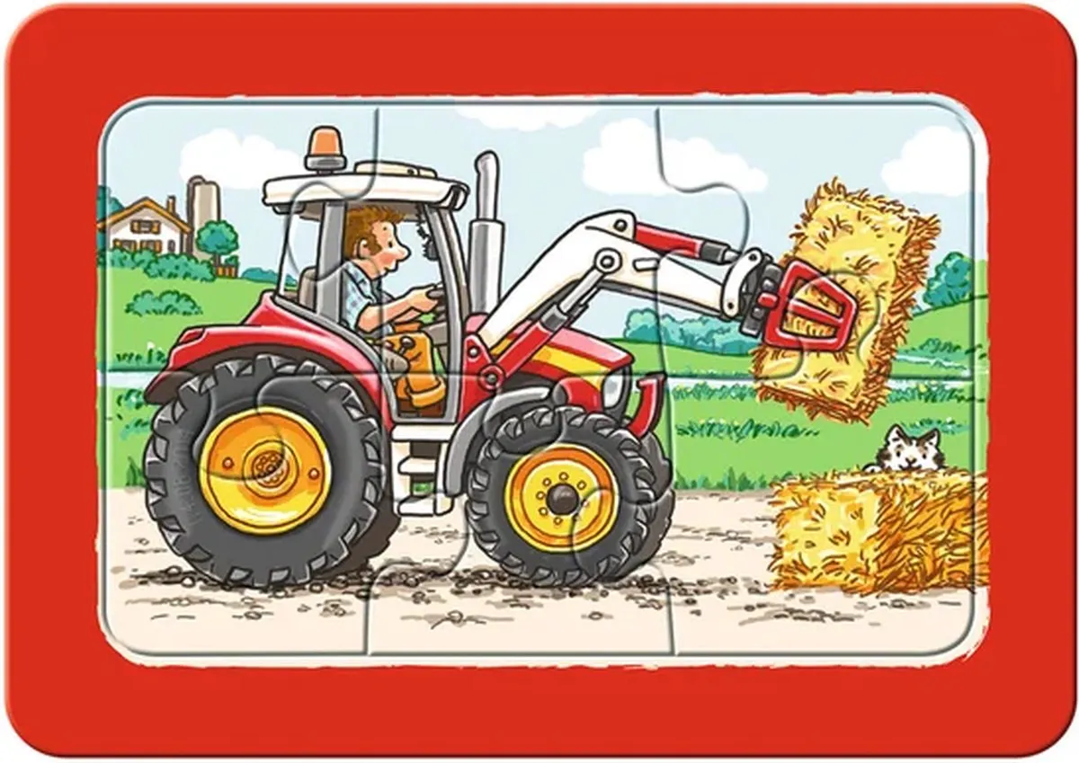 Ravensburger My First Graafmachine Tractor Kiepauto Puzzels - 3x6 Stuks
