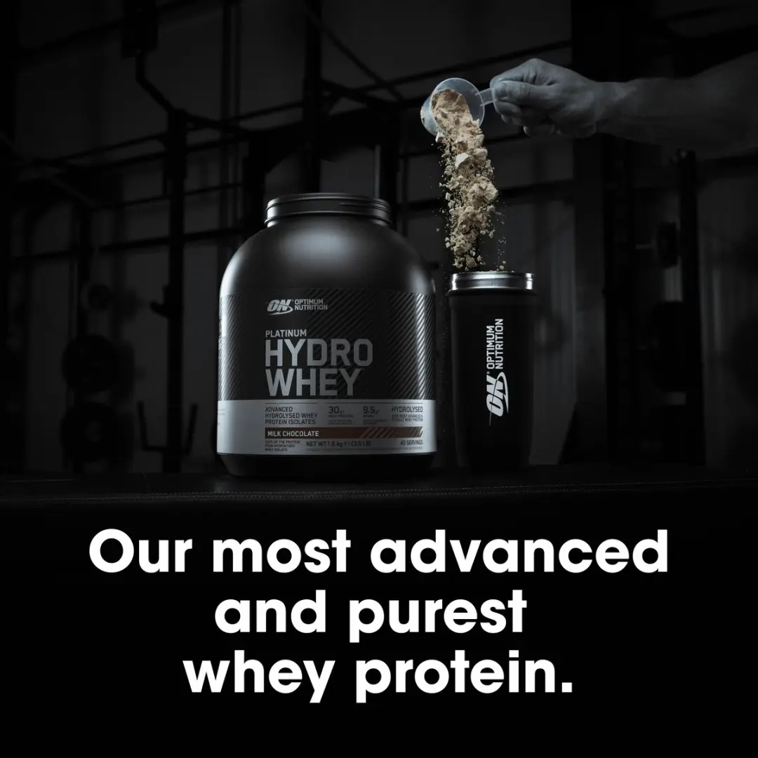 Optimum Nutrition Platinum Hydrowhey Milk Chocolate Eiwitpoeder 1600g - afbeelding 2 van 6