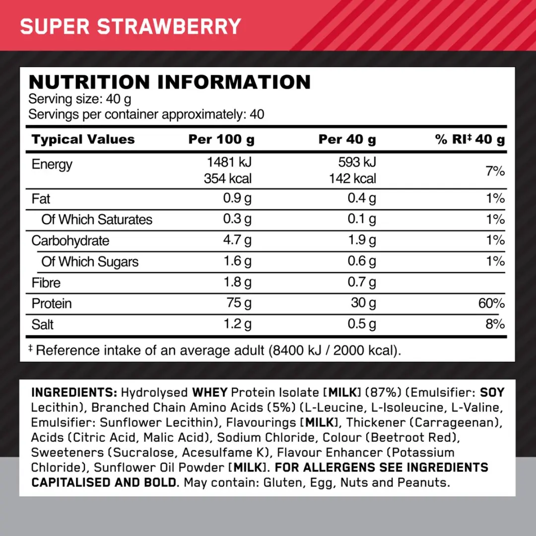 Optimum Nutrition Platinum Hydrowhey Eiwitshake - 1600g - afbeelding 3 van 6