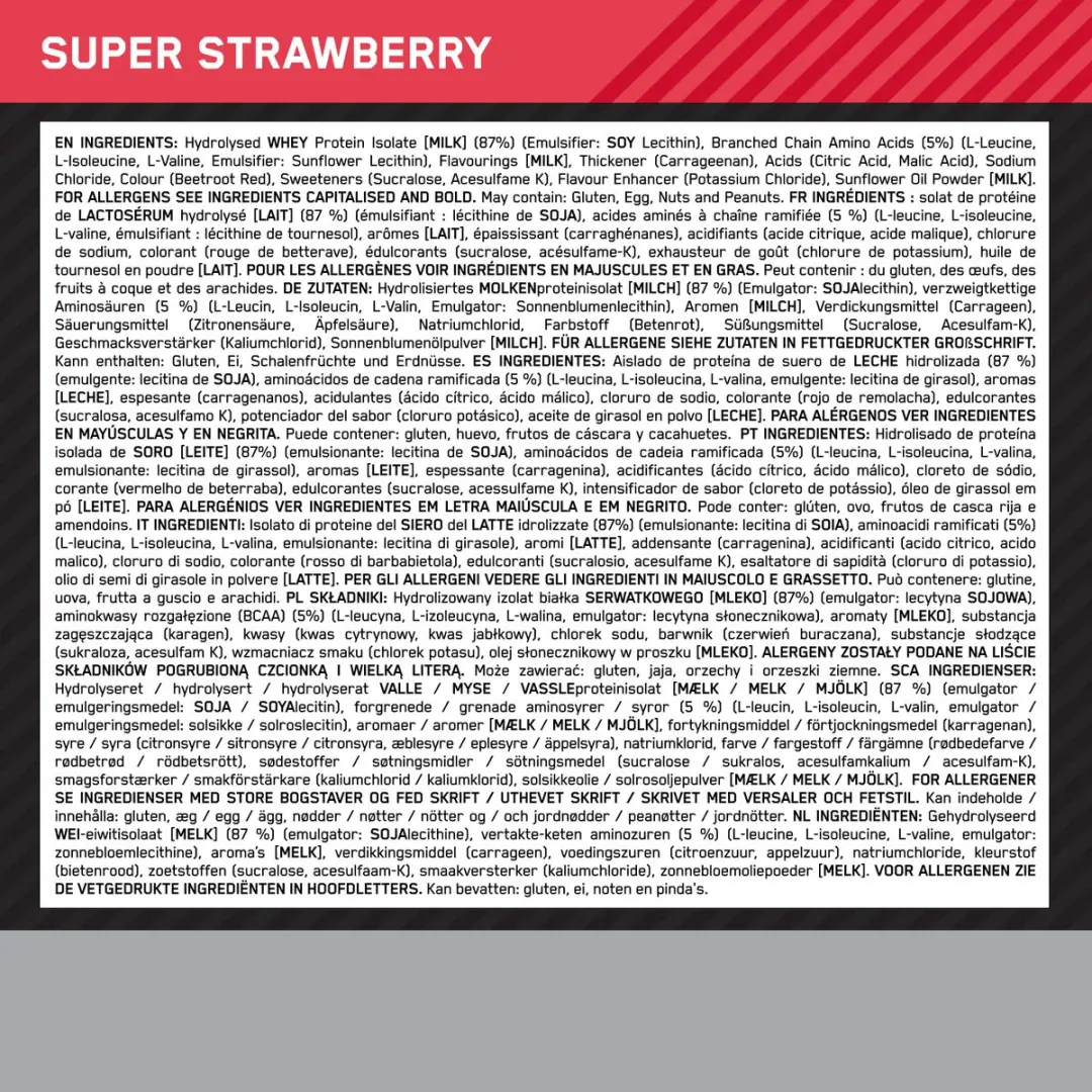 Optimum Nutrition Platinum Hydrowhey Eiwitshake - 1600g - afbeelding 4 van 6