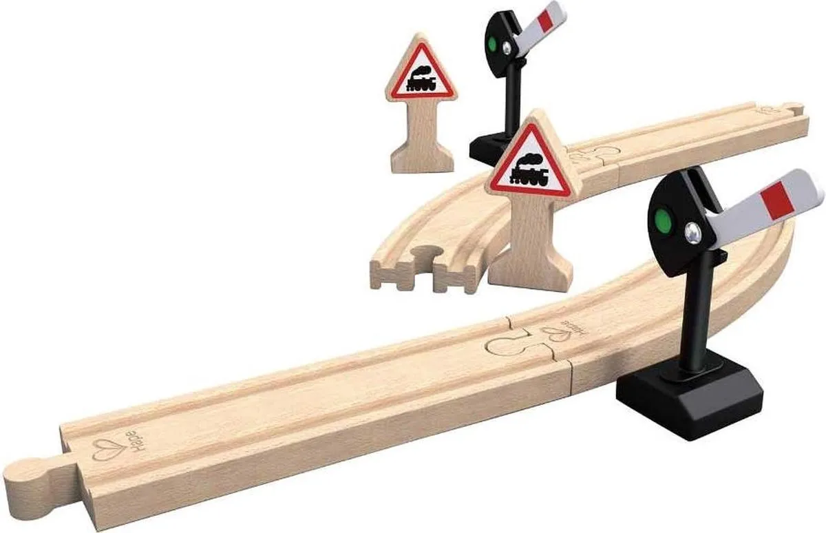 Hape Houten Spoorwegset 14-delig - Blank