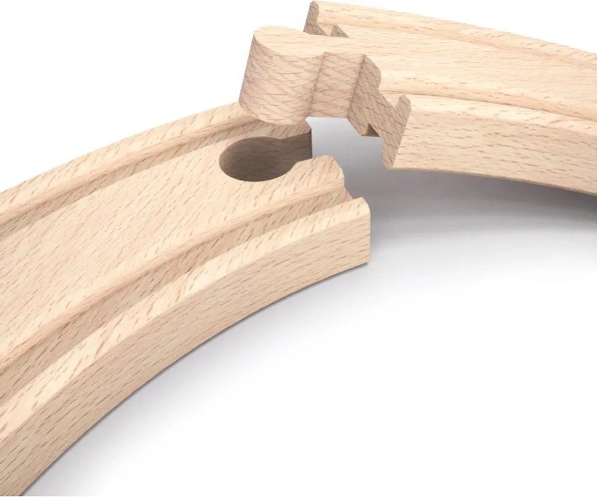 Hape Houten Spoorwegset 14-delig - Blank
