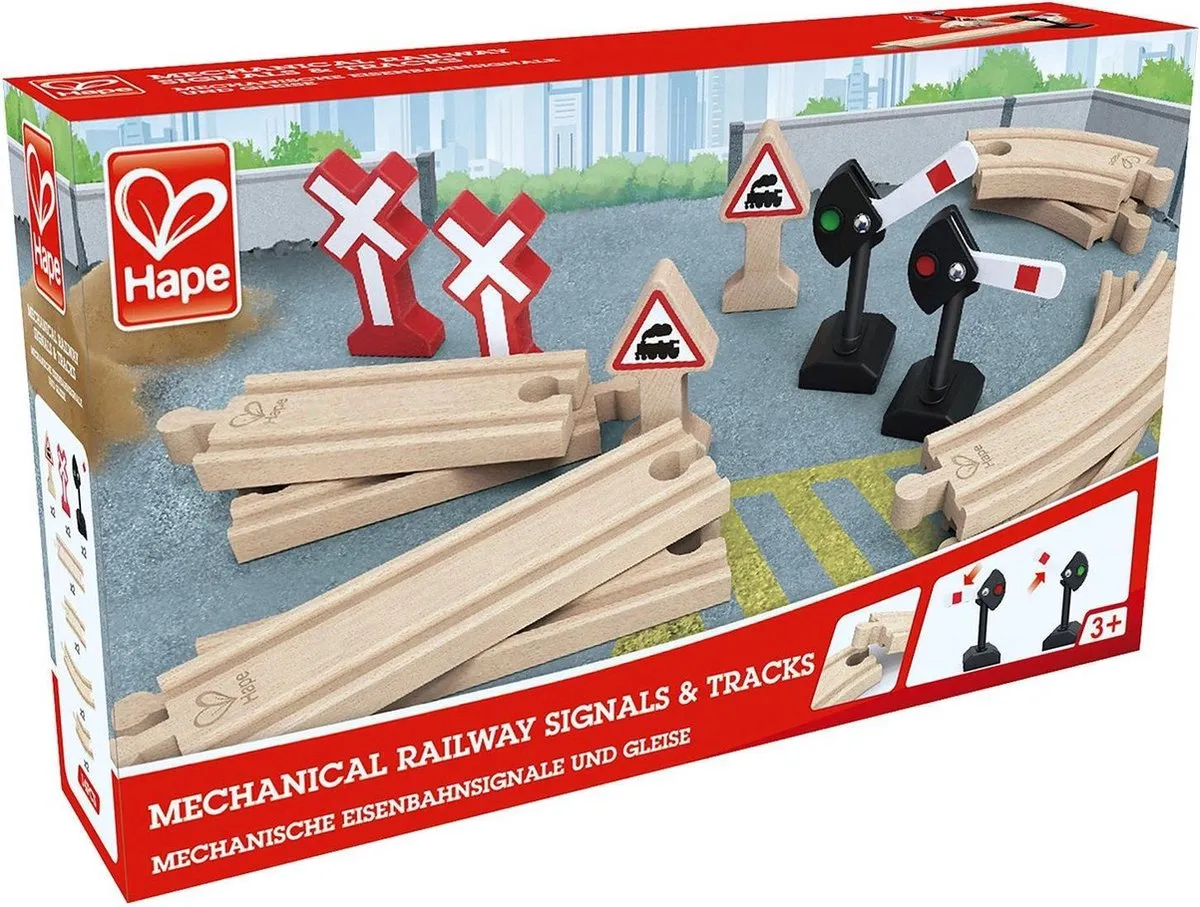 Hape Houten Spoorwegset 14-delig - Blank