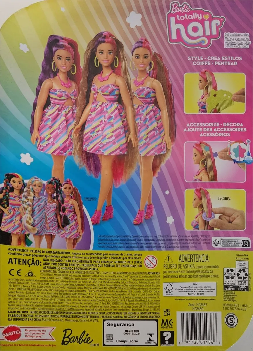 Barbie Totally Hair Pop HCM89 - Paars/roze