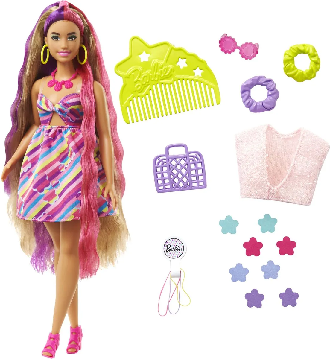 Barbie Totally Hair Pop HCM89 - Paars/roze