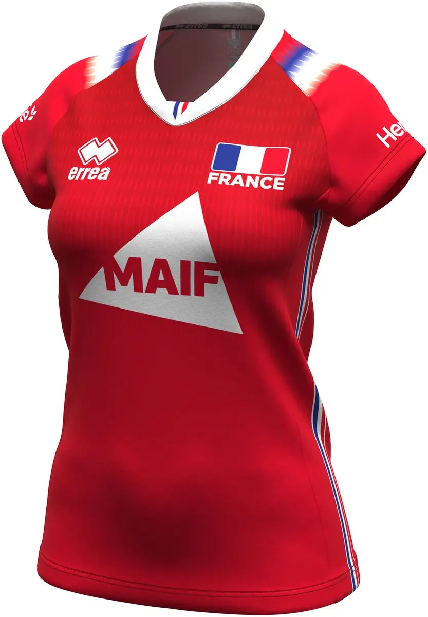 Errea Dames Libero Shirt France 2024/25 - L - Koningsrood/Wit - afbeelding 3 van 3