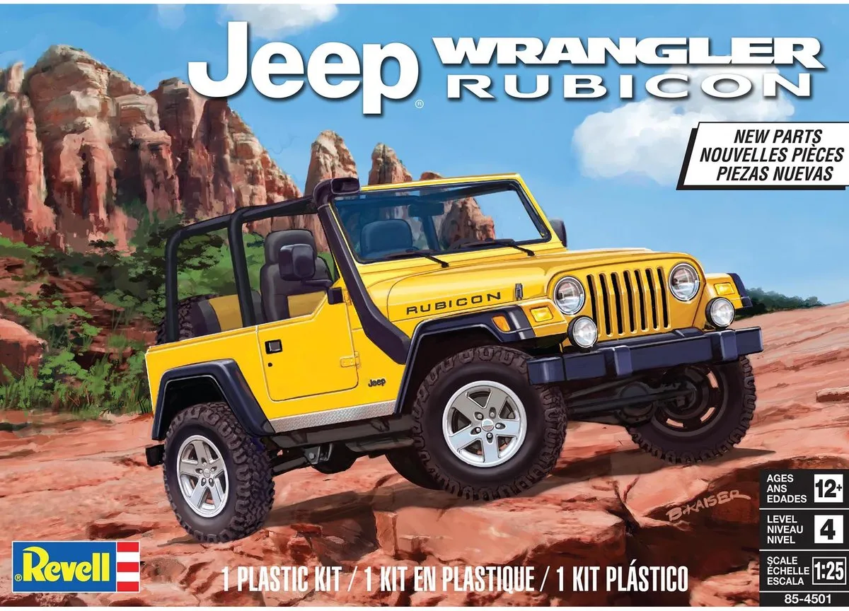 Revell 14501 Jeep Wrangler Rubicon Modelbouwpakket - 1:25 - 90 Onderdelen - Multi