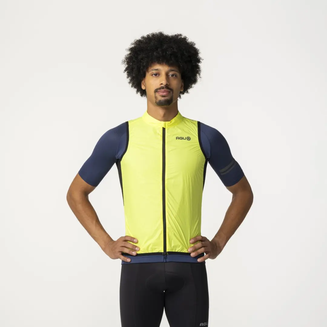 AGU Essential Fietsjack Windbody Heren Geel S - Waterafstotend