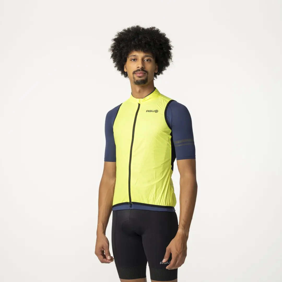 AGU Essential Fietsjack Windbody Heren Geel S - Waterafstotend