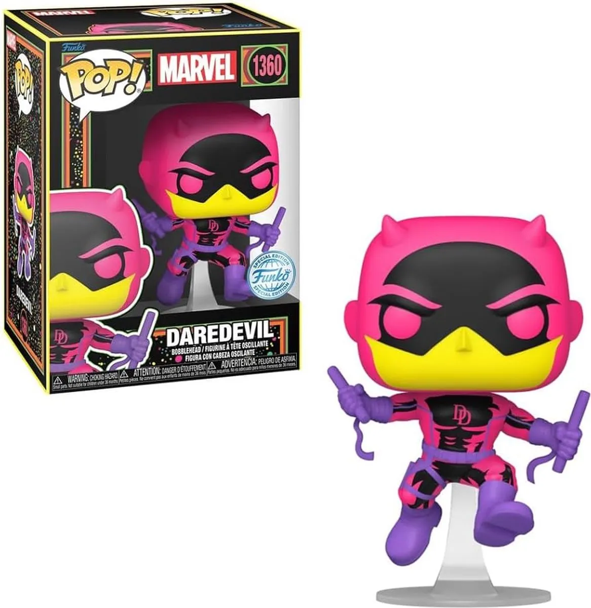 Funko POP! Marvel Daredevil Blacklight #1360 - Multicolor