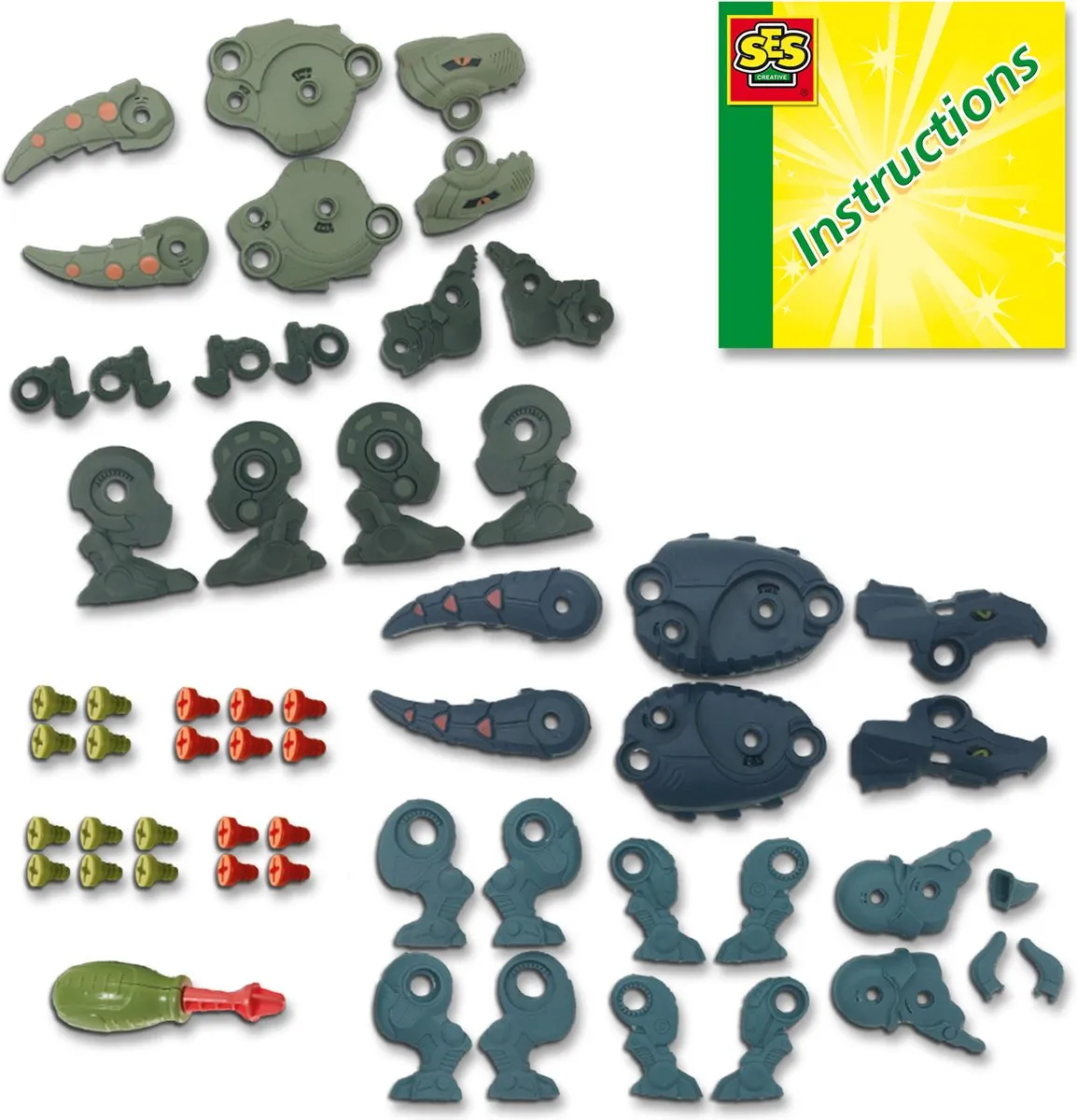 SES Creative Dino Schroefconstructie 14291 - 55 Stuks