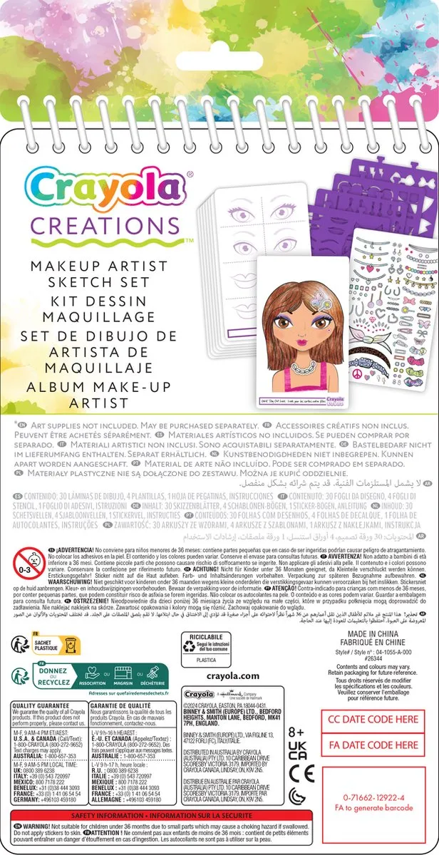 Crayola Make-Up Artist Schetsboek - Veelkleurig - 30 Pagina's - afbeelding 2 van 3