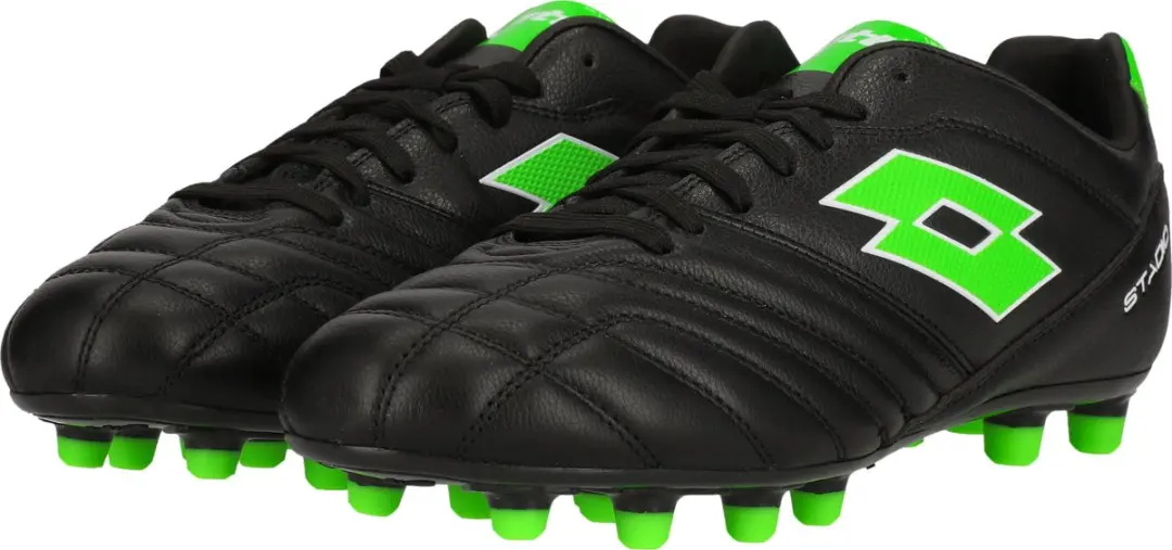 Lotto Stadio 300 III FG Voetbalschoen 42 - Zwart/ Groen - afbeelding 3 van 6
