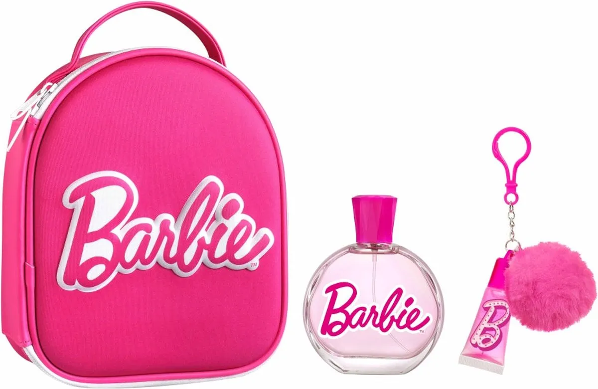 Barbie gift set zip bag eau de toilette 100ml + lipgloss
