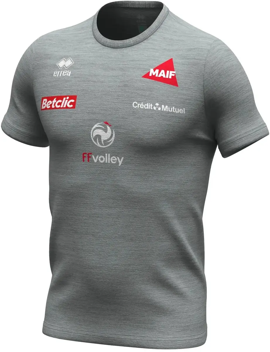 Errea Frankrijk Coven 2026/27 T-shirt - L - Grijs melange - afbeelding 2 van 6