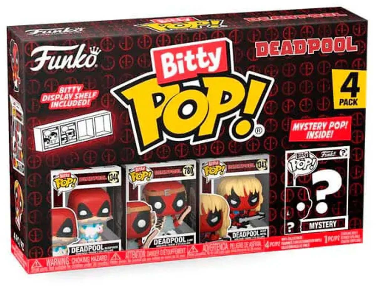 Funko Bitty Pop! Marvel Deadpool Sleepover - 4 Stuks - Rood