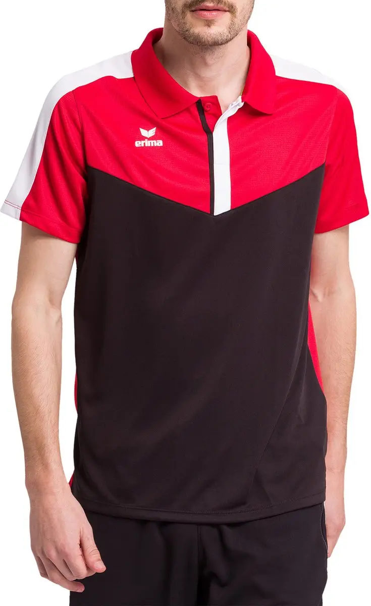 Erima Squad Polo Heren - M - Rood/Zwart/Wit