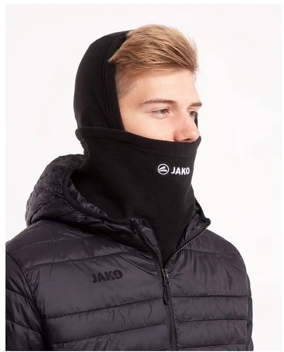 JAKO Halswarmer met Muts - One Size - Zwart