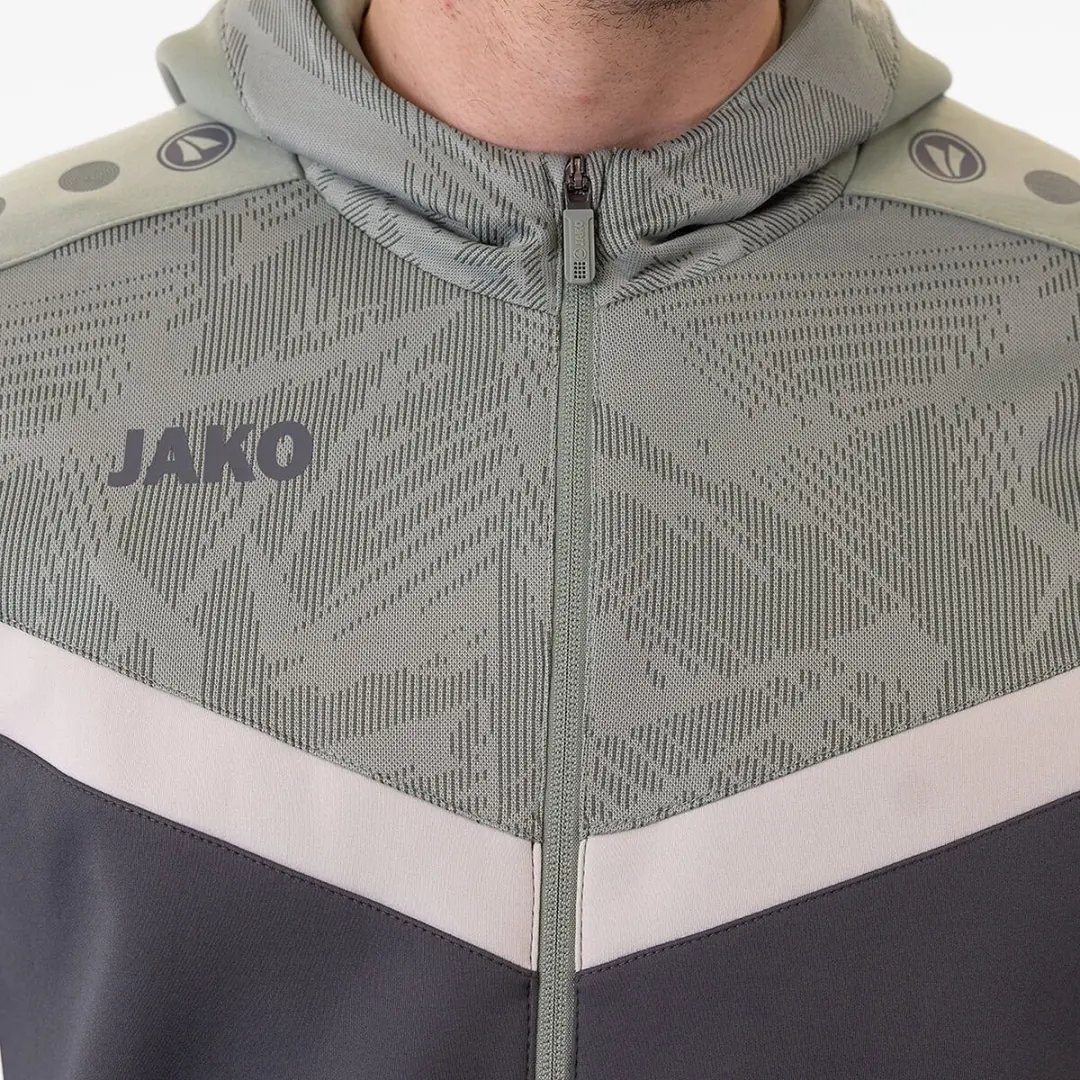 JAKO Iconic Jas Heren - XXL - Zachtgrijs/Mintgroen