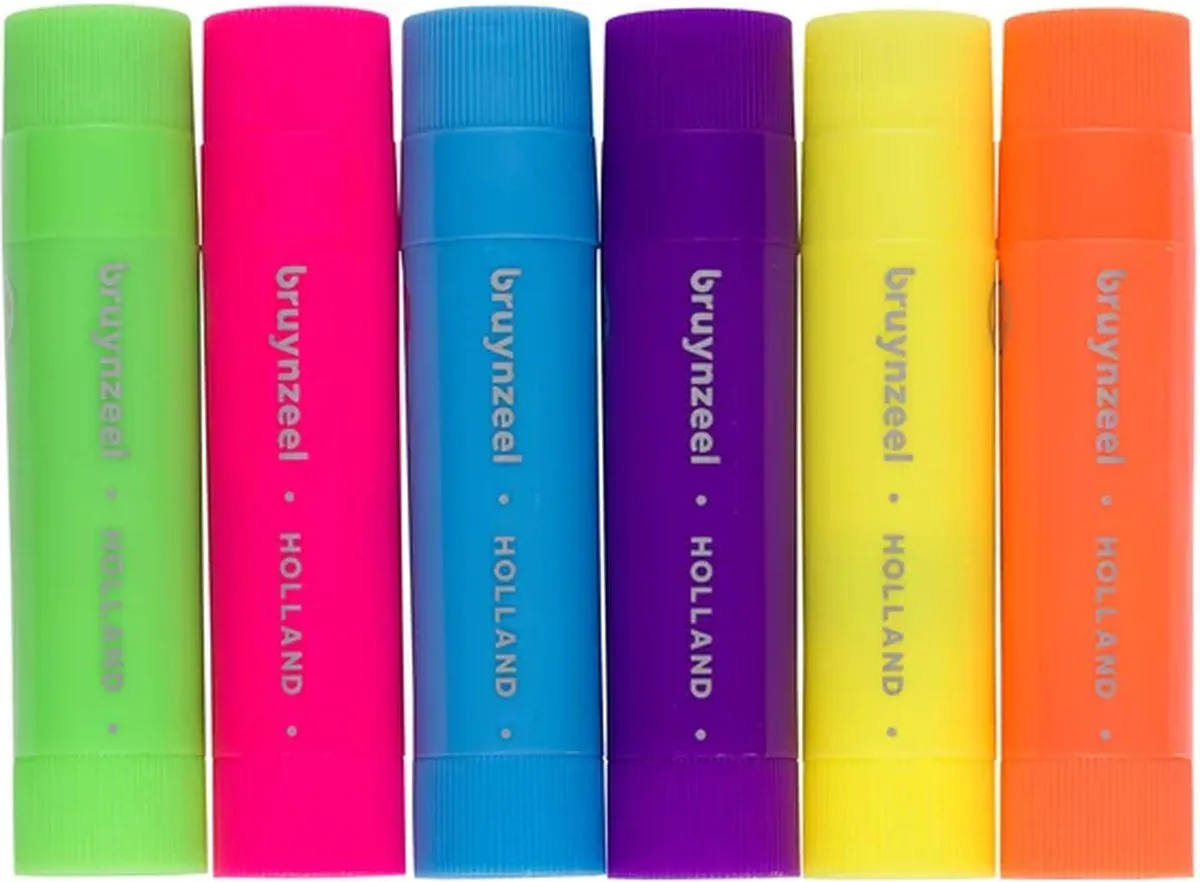 BRUYNZEEL Plakkaatverf Sticks Neon - 6 Kleuren