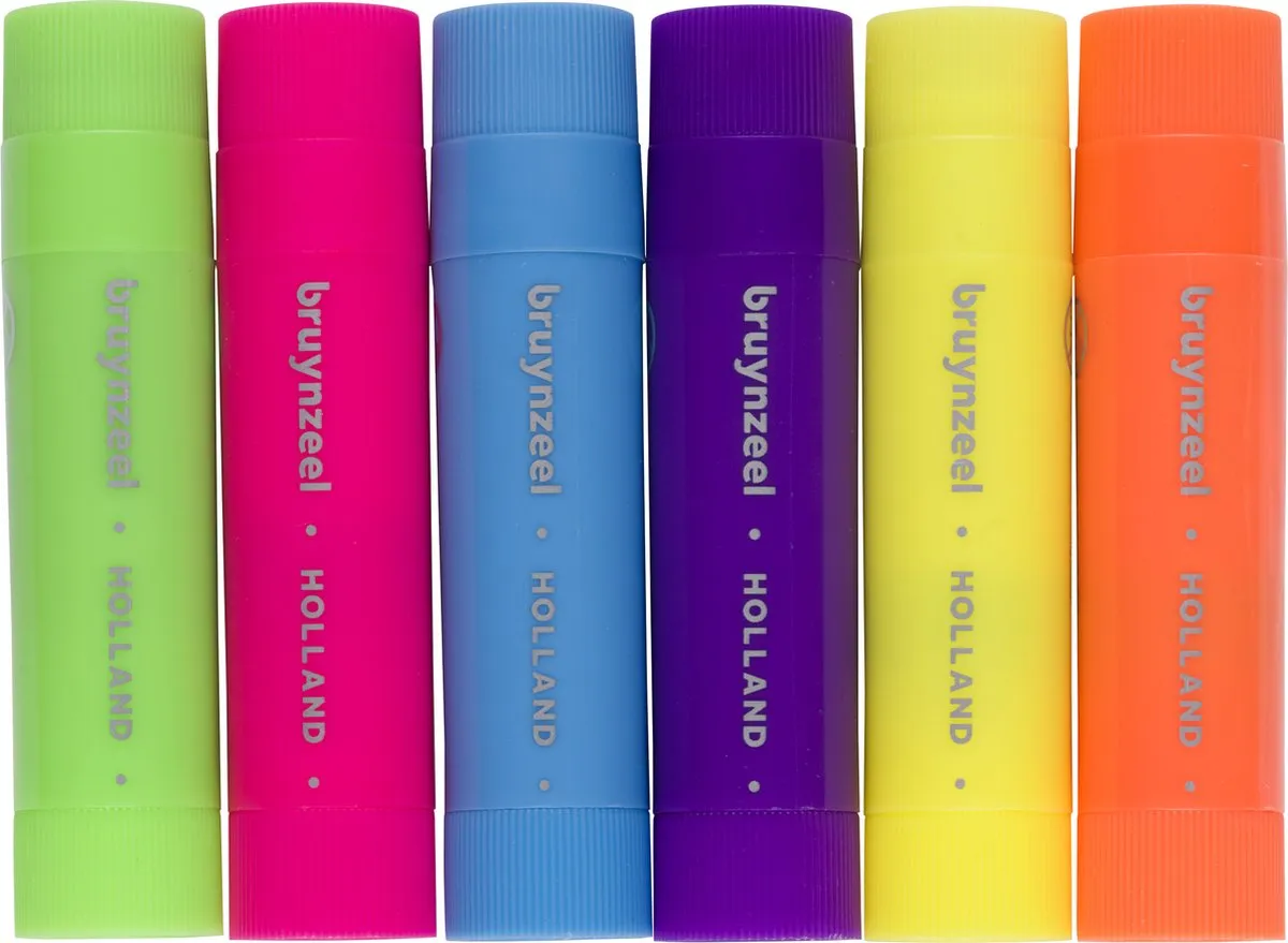 BRUYNZEEL Plakkaatverf Sticks Neon - 6 Kleuren