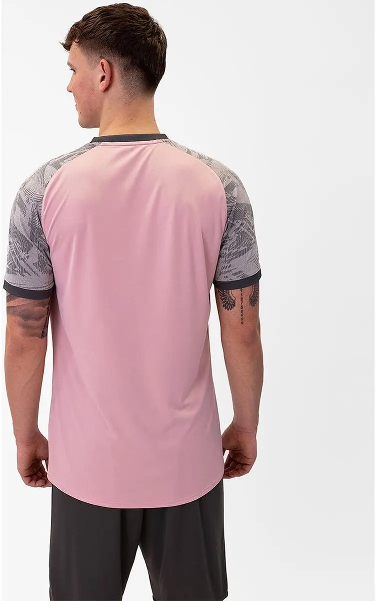 JAKO Iconic Shirt Korte Mouw Heren - Antiek Roze/Zachtgrijs/Antralgrijs XL