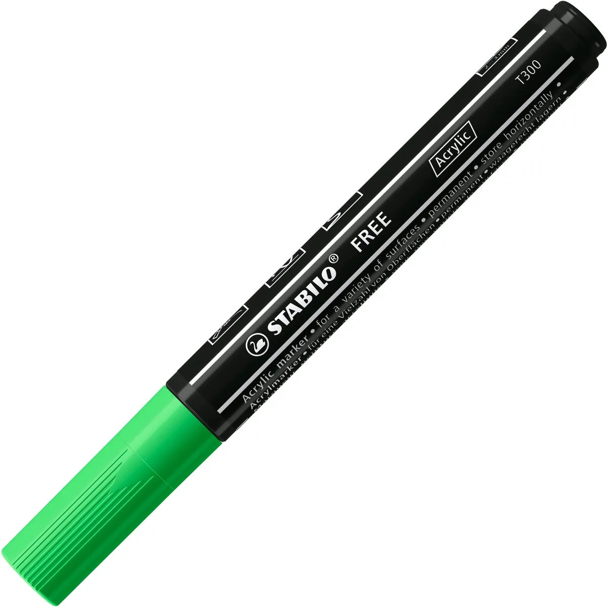 STABILO Free Acryl Marker T300 - Ronde Punt 2-3mm - Blad Groen