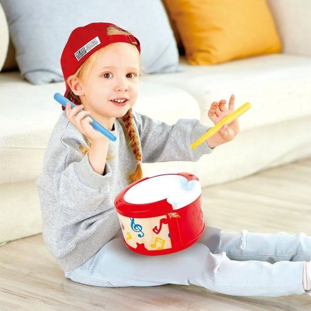 Hape Leer-met-lichtjes Trommel - 3x AAA - Veelkleurig