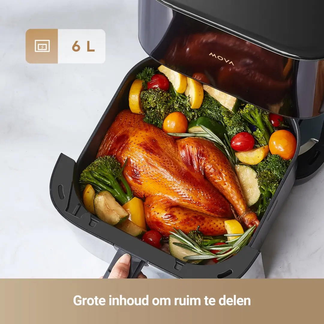 Dreame Mova AeroChef FD10 Pro Heteluchtfriteuse 1800W - 6L - Zwart - afbeelding 6 van 6