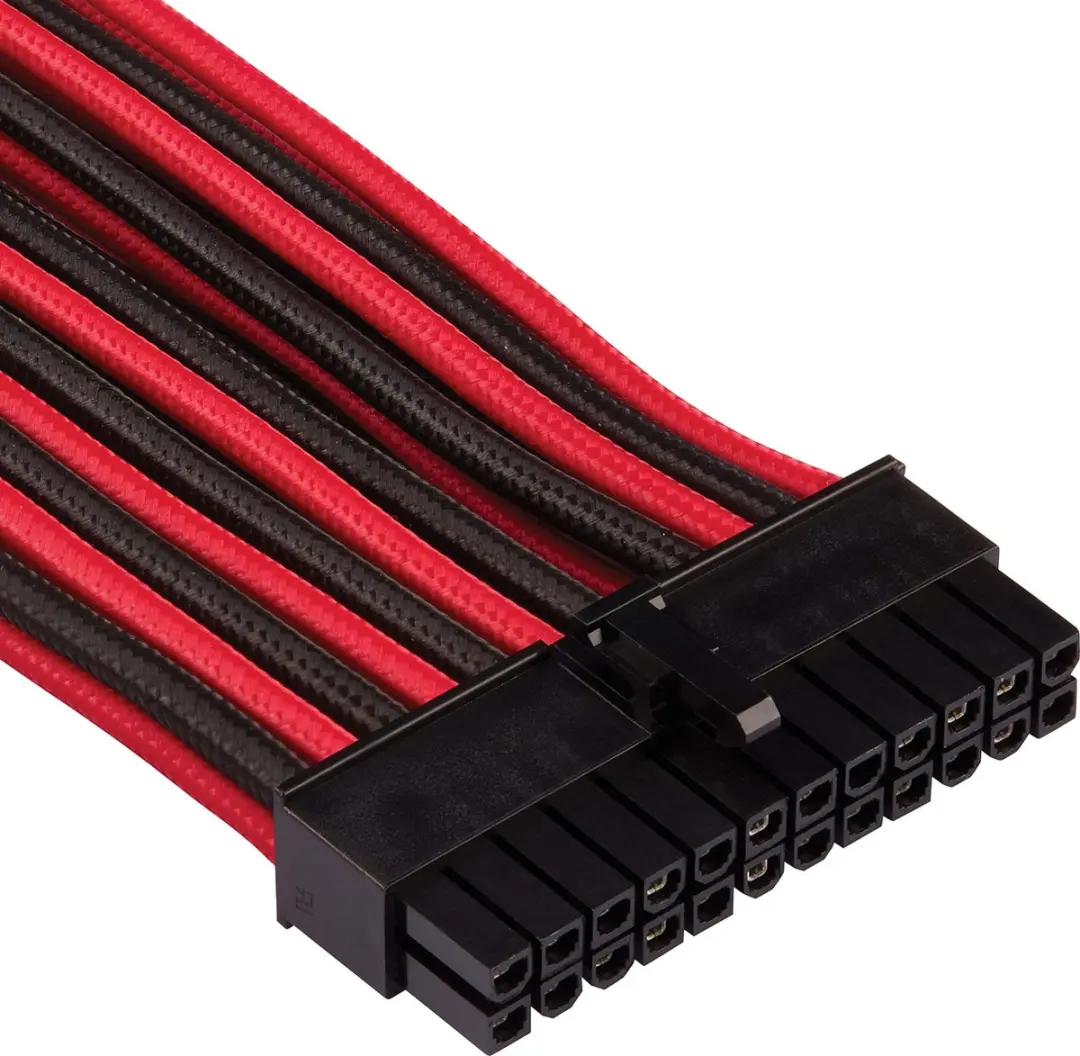Corsair CP-8920233 24-pins ATX-stroomkabel - Rood/Zwart - afbeelding 3 van 6