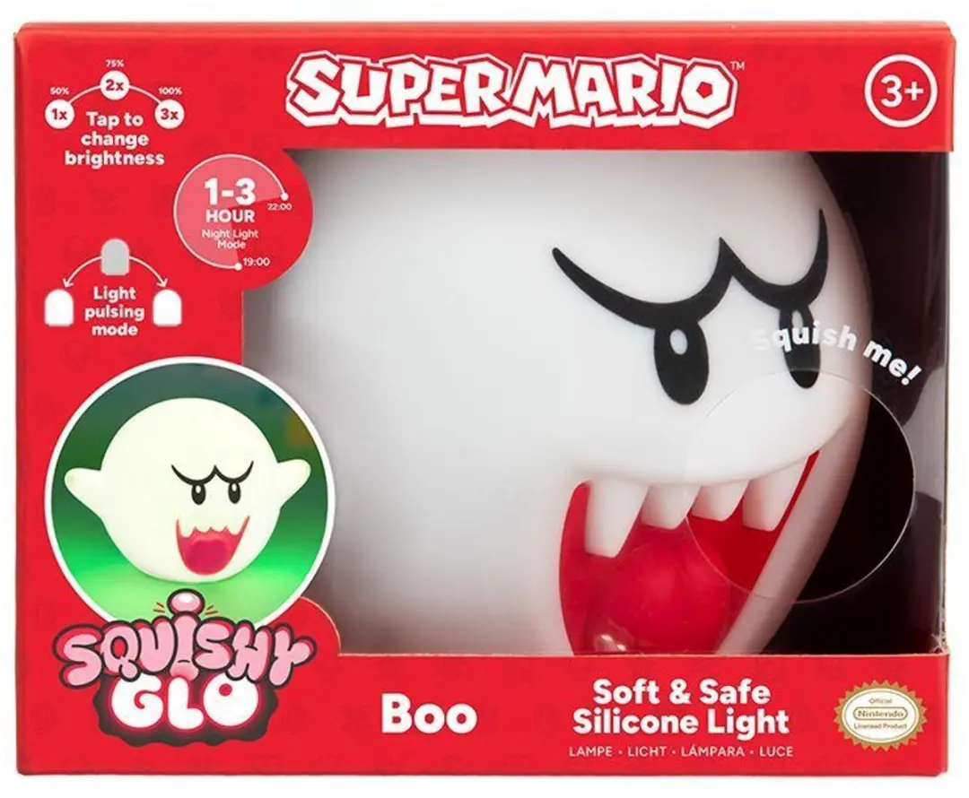 Paladone Super Mario Boo SquishyGlo Nachtlamp - Oplaadbaar