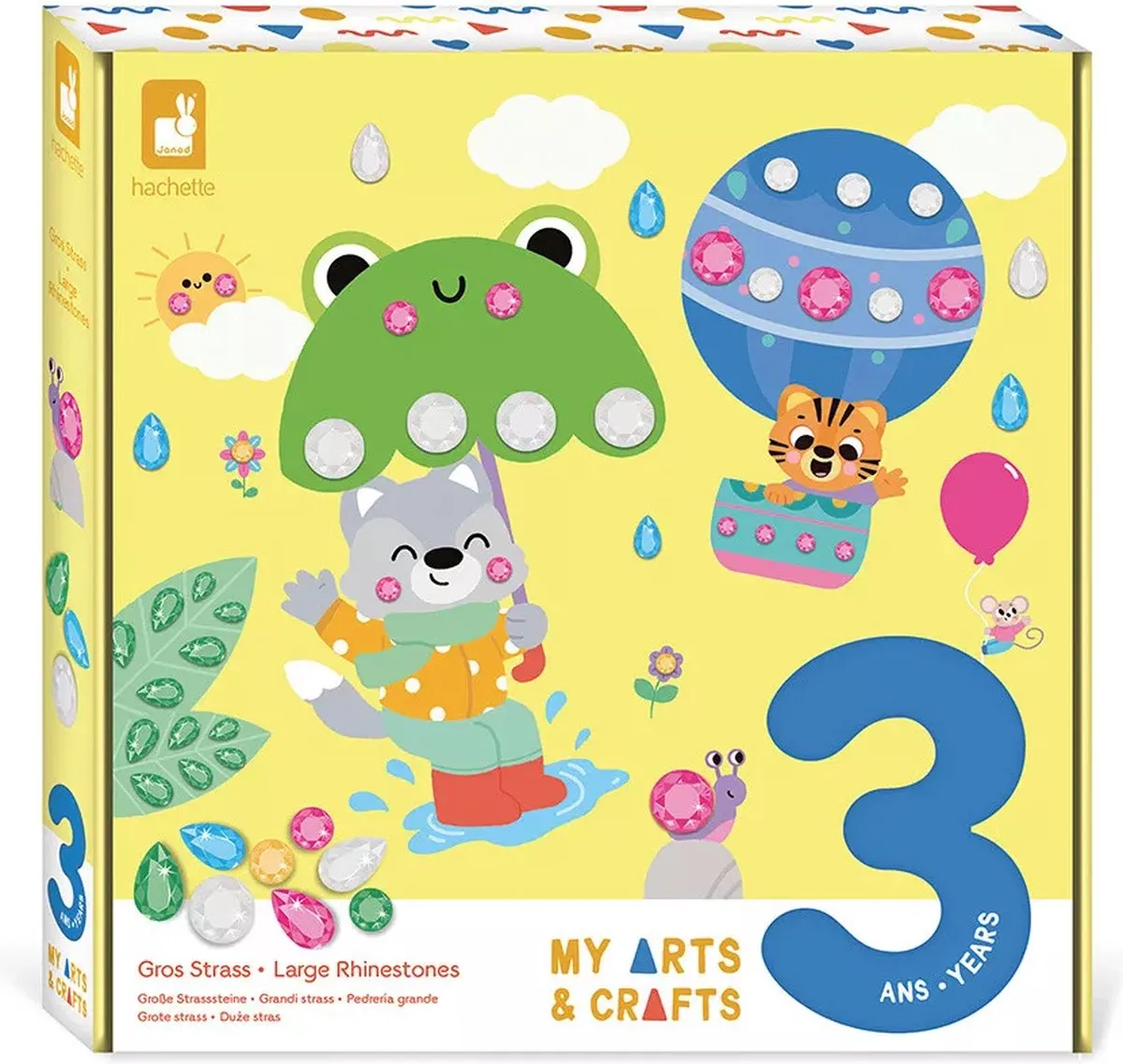 Janod My Arts & Crafts Grote Strass Creatieve Doos - 4 Dierenschilderijen - Multikleur - afbeelding 3 van 6