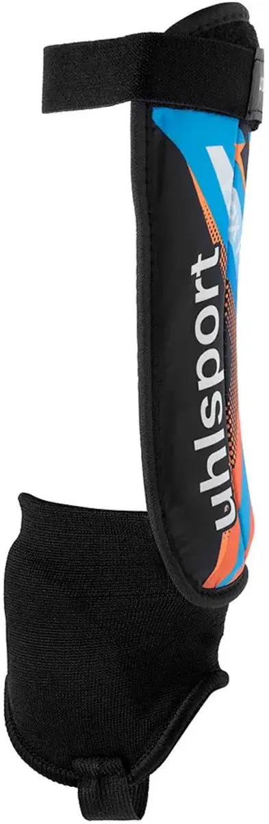 Uhlsport Flex Plate Scheenbeschermers XXS - Zwart/Fluor Oranje/Cyaan