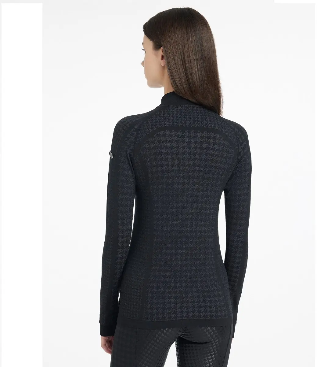 Lemieux Aspen Houndstooth Quarter Zip Shirt - Grijs - afbeelding 3 van 6