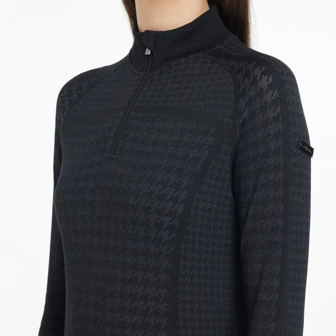 Lemieux Aspen Houndstooth Quarter Zip Shirt - Grijs - afbeelding 2 van 6
