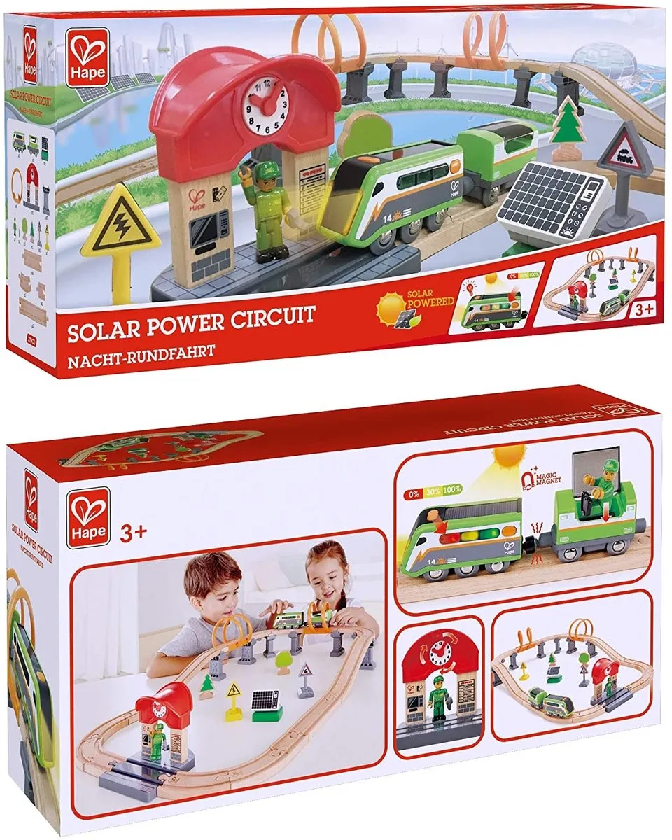 Hape Nacht-Rundfahrt E3762 Speelgoedtrein - 36 Stuks - Veelkleurig
