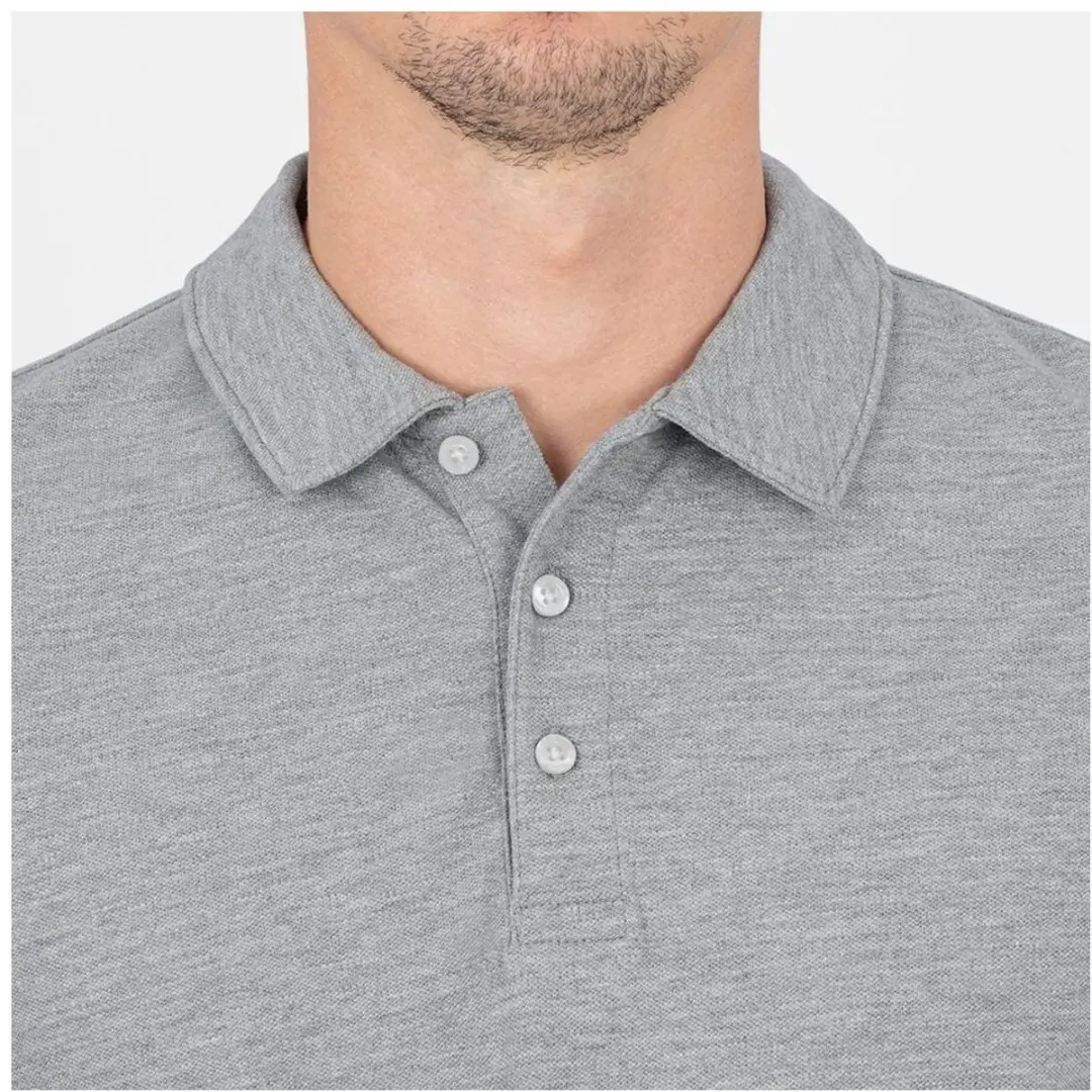JAKO Organic Polo Stretch Heren - Lichtgrijs XL