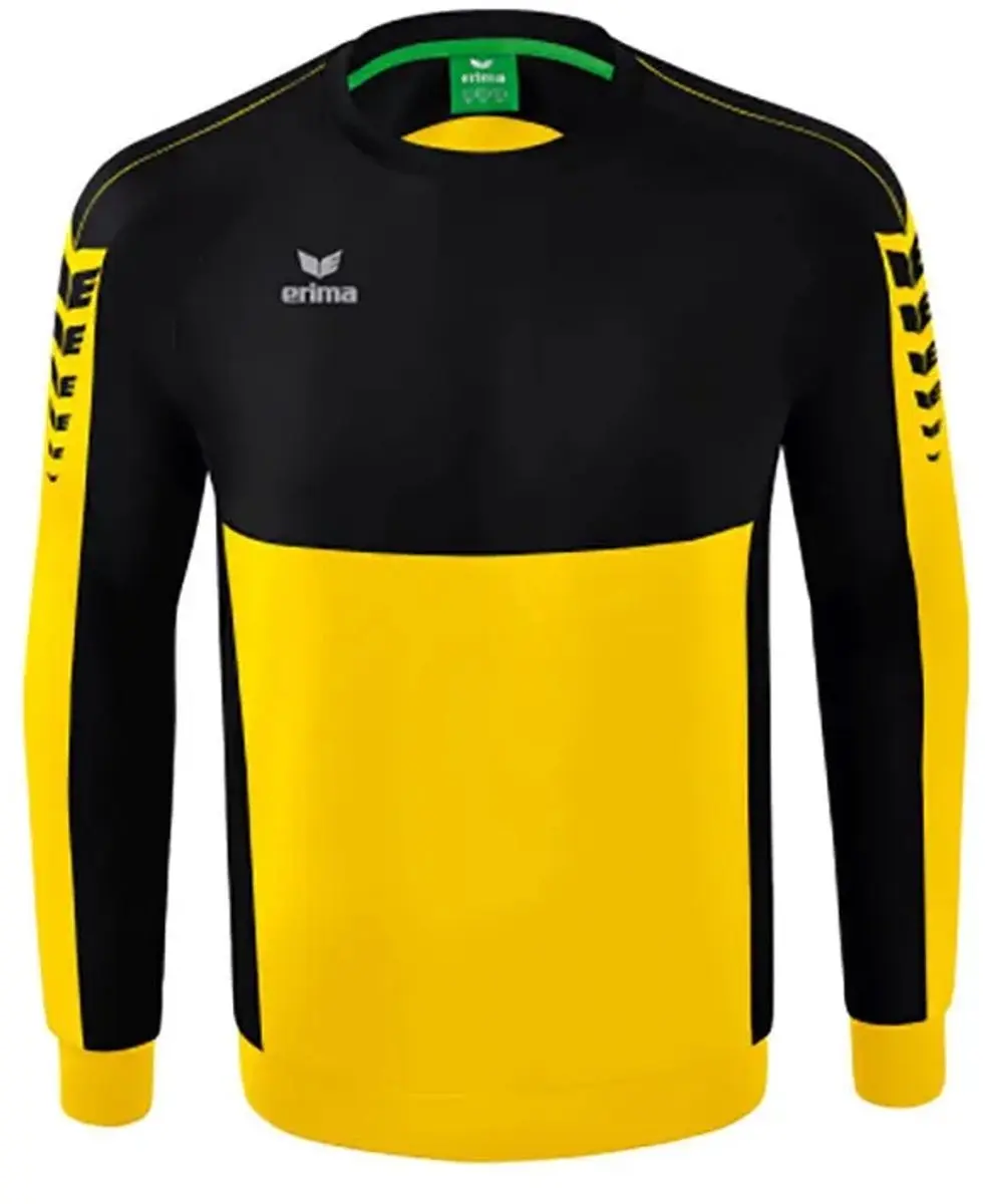 Erima Six Wings Heren Sweatshirt - M - Geel/Zwart - afbeelding 6 van 6