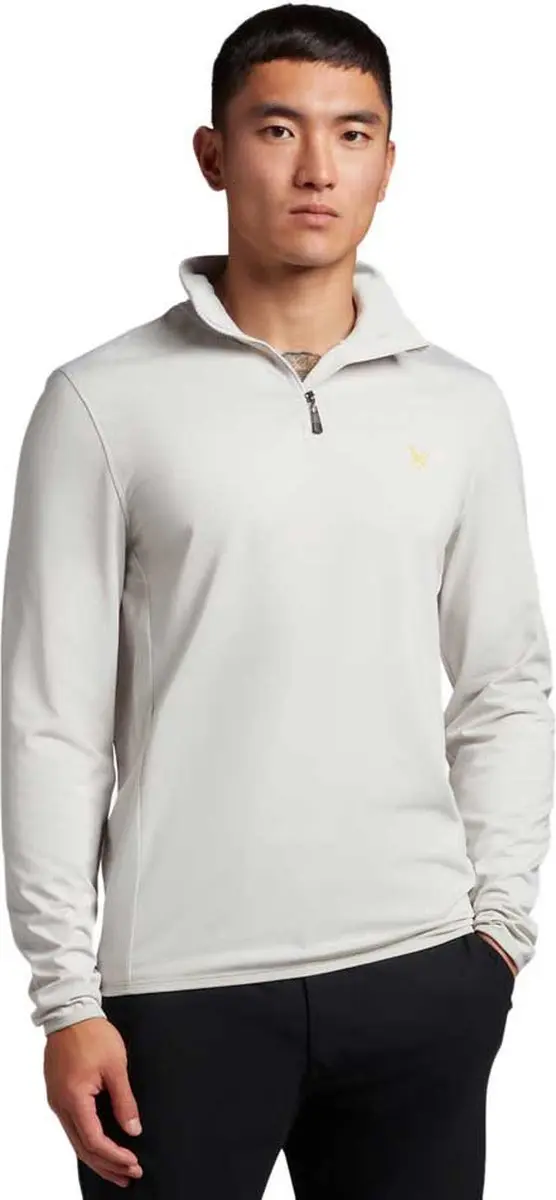 Lyle & Scott Tonal Eagle Half Rits Trui Wit L Man