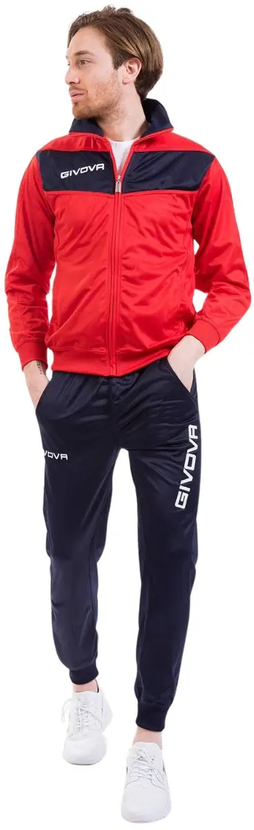 Givova Trainingspak Tuta Visa Triacetato Rood-Donkerblauw