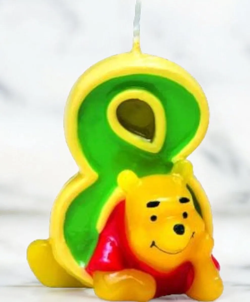 Disney Winnie de Poeh Verjaardagskaars nr. 8 - Verkleedaccessoire - Multicolor